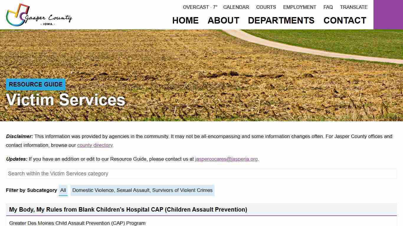 Resource Guide - Public Health - Jasper County